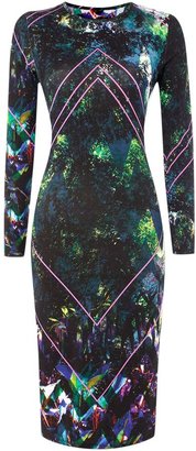 Pied A Terre Placement Print Jersey Dress
