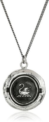 Pyrrha talisman" Sterling Silver Swan Pendant Necklace 18"