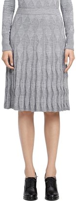 Brooks Brothers Argyle Pleated Knit Skirt