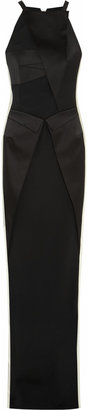 Roland Mouret Fiore paneled duchesse-satin and stretch-crepe gown