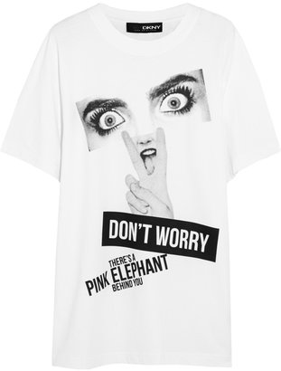 DKNY + Cara Delevingne printed cotton-jersey T-shirt