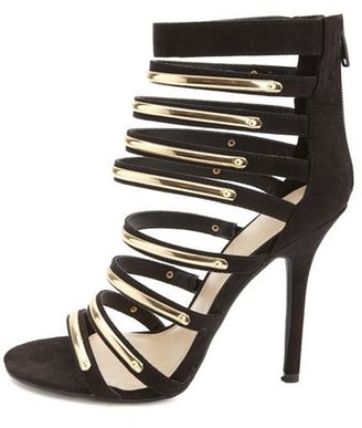 Charlotte Russe Gold-Plated Strappy High Heels