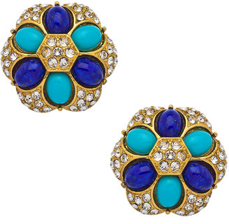 Ben-Amun Blue Floral Clip-On Earrings