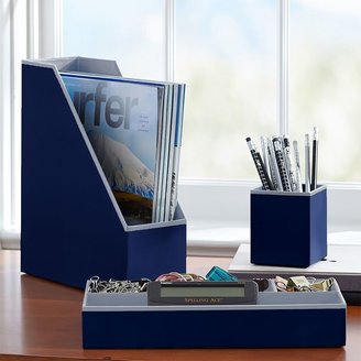 STUDY Printed Desk Accessories - Solid Navy