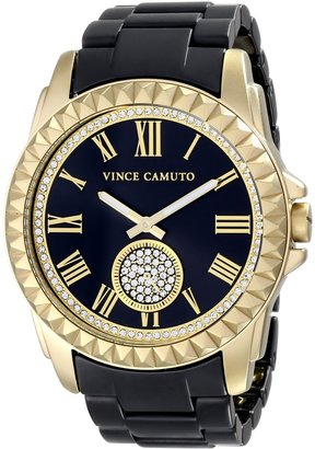 Vince Camuto Women's VC/5190GPBK Gold-Tone and Matte Black Ceramic Bracelet Watch