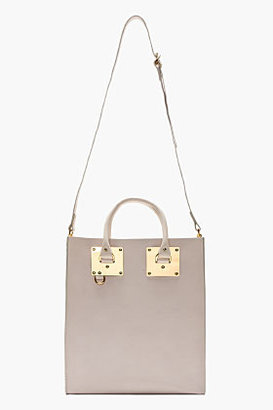Sophie Hulme PALE taupe Structured Leather Tote Bag