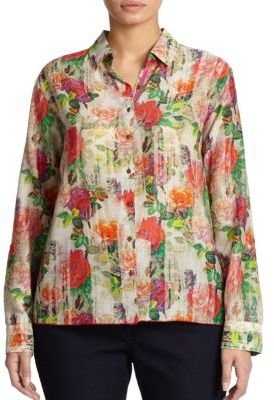 Johnny Was Johnny Was, Sizes 14-24 Floral Blouse