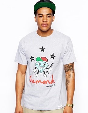 Diamond Supply Co. T-Shirt With Cutty Cities - Gray
