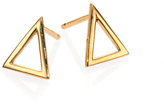 Jennifer Zeuner Jewelry Kassandra 18K Yellow Gold Vermeil Triangle Earrings