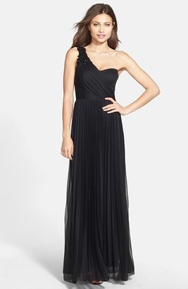 Xscape Evenings Embellished One-Shoulder Gown