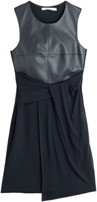 Bailey 44 Faux Leather Jersey Cocktail Dress