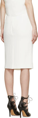 Alexander McQueen White Crêpe Pencil Skirt