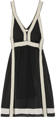 Vanessa Bruno Contrast-trimmed silk-satin dress
