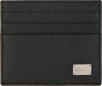 Dolce & Gabbana Black Pebbled Leather Card Holder