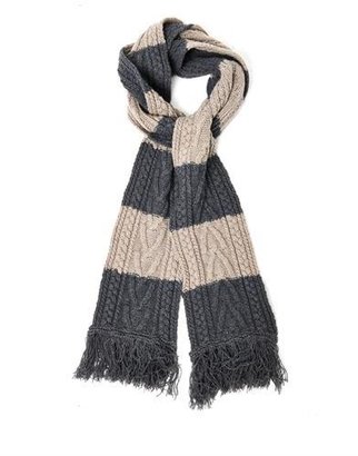 Marc Jacobs Bi-colour striped cable-knit scarf