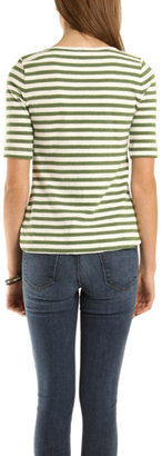 A.L.C. Top Shoulder Snap in Green Stripe