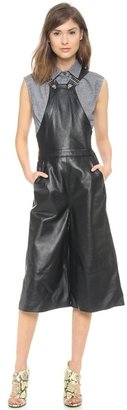 Whistles Layla Leather Culottle Overalls