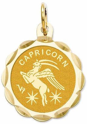 Macy's 14k Gold Charm, Engraveable Capricorn Zodiac Disc Charm