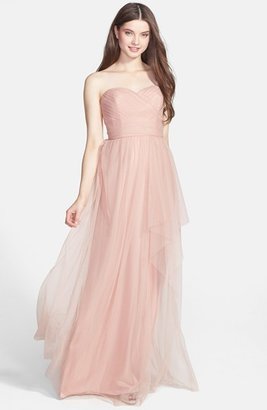 Amsale Draped Tulle Gown