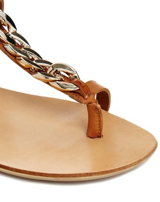 Faith Gold Sole Brown Flat Sandals