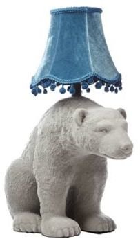 Abigail Ahern/EDITION Designer grey flocked polar bear lamp