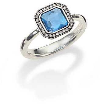 Ippolita Stella London Blue Topaz, Diamond & Sterling Silver Octagon Ring