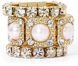 JCPenney MIXIT Faux Pearl and Crystal Stackable 3-pc. Stretch Ring Set