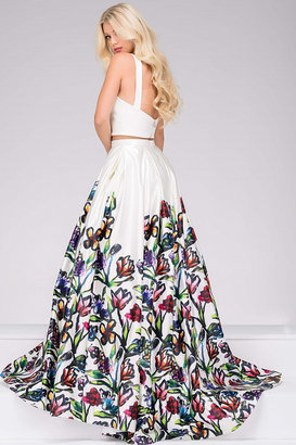Jovani Two-Piece Floral Prom Ballgown 47042