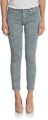 7 For All Mankind Gwenevere Cropped Floral-Print Jeans