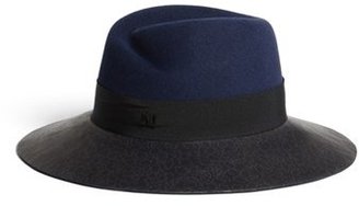 Maison Michel 'Virginie' Leather Brim Trilby Hat