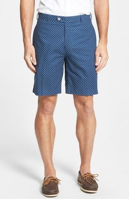 Peter Millar 'Polka Dot' Flat Front Linen & Cotton Shorts
