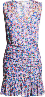 Veronica Beard Cayson Floral Ruched Fit-And-Flare Mini Dress