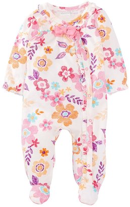 Absorba Floral Cotton Footie (Baby Girls)