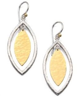 Gurhan Willow 24K Yellow Gold & Sterling Silver Marquis Drop Earrings