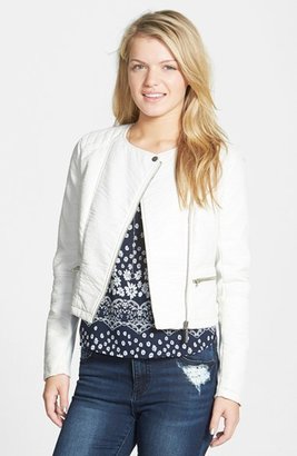 Collection B Faux Leather Moto Jacket (Juniors)
