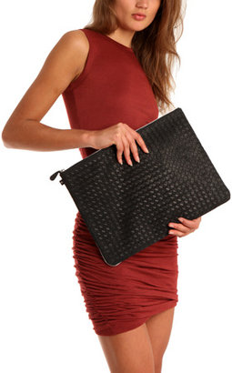 LG Electronics NewbarK Large Pouch Black Woven Handbag
