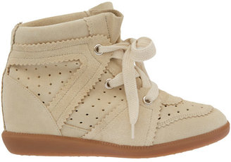 Isabel Marant Ivory Bobby Suede Wedge Trainers