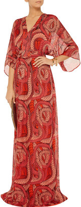 Issa Printed silk-chiffon maxi dress
