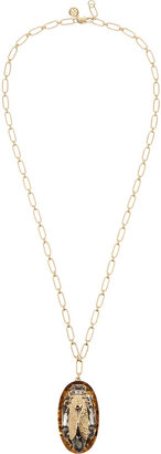 Tory Burch Gold-plated crystal scarab beetle necklace