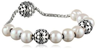 Honora Times Square" White Freshwater Cultured Pearl 7.75" with Magnetic Closure Bracelet