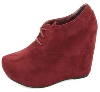 Charlotte Russe Lace-Up Platform Wedge Booties