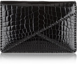 Bottega Veneta Patent-crocodile clutch