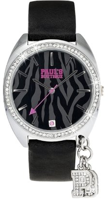 Paul's Boutique 7904 Pauls Boutique Ladies Paris Black Leather Strap Watch PA006BK