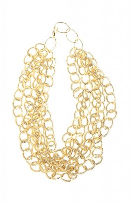 AX Paris Gold Double Chain Statement Necklace