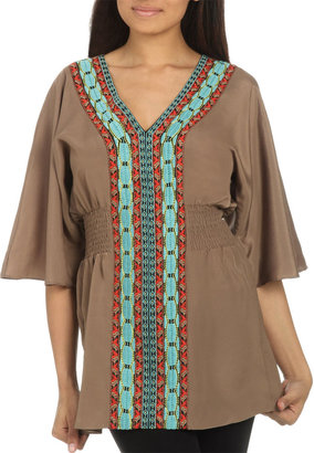Arden B Embroidered Front Tunic