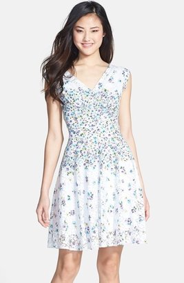 Betsey Johnson Print Lace Fit & Flare Dress