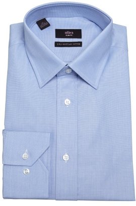 Alara blue cotton point collar slim fit dress shirt