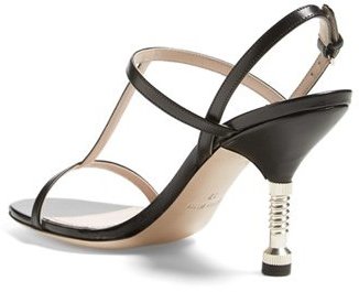 Miu Miu Bolt Heel T-Strap Sandal (Women)