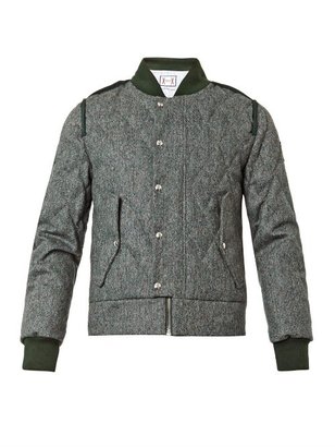 Moncler GAMME BLEU Donegal-wool down bomber jacket