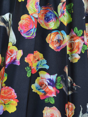 Choies 3D Floral Print Midi Skirt